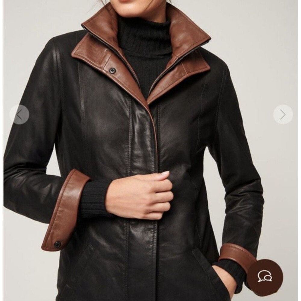 Overland Rory Lite English Lambskin Leather Jacket Womens Large Black USA $1,895